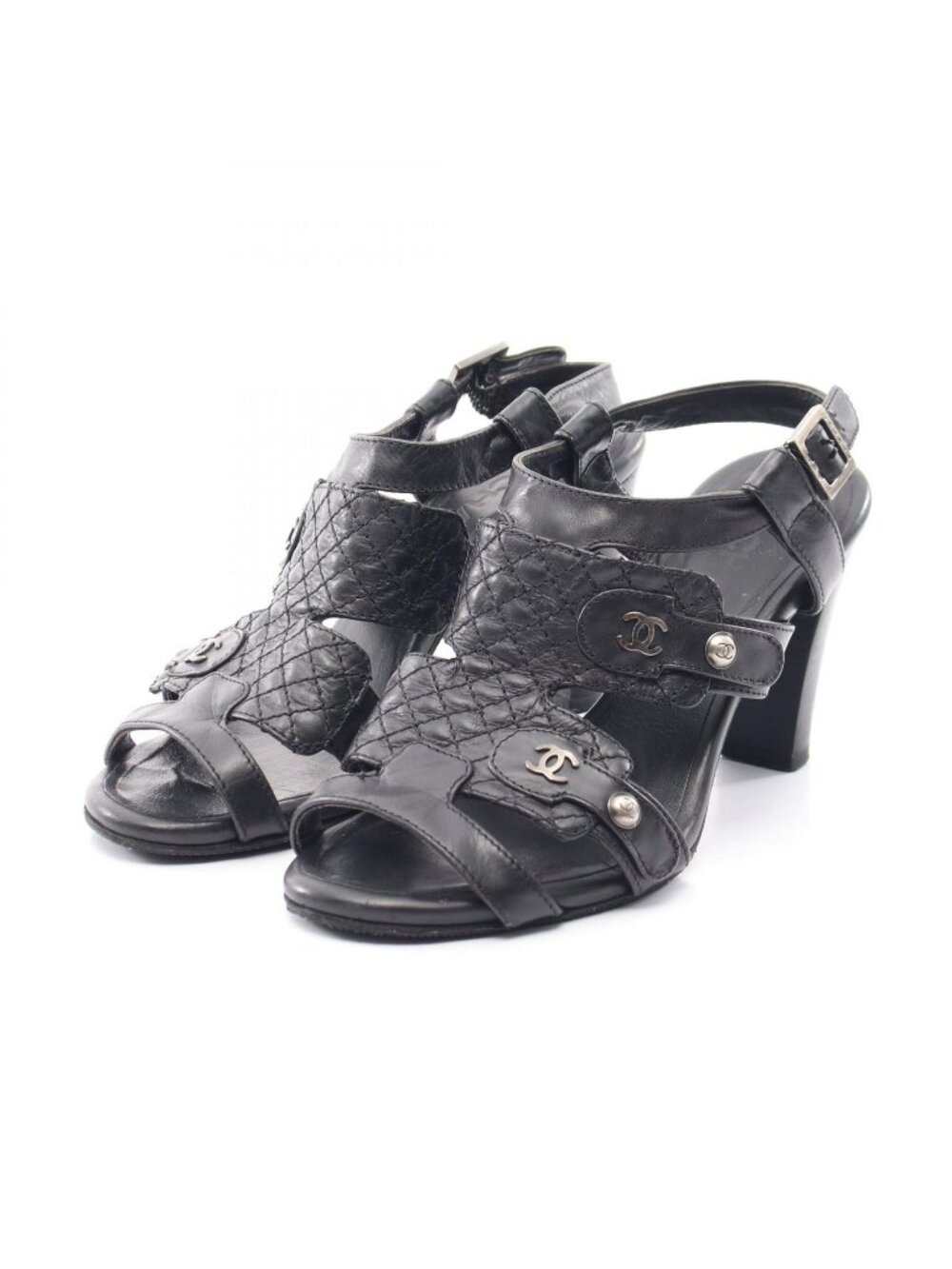 Chanel Sandals CC Logo Leather